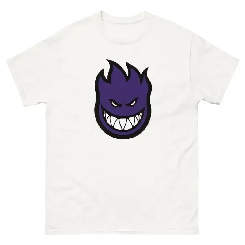 Spitfire Wheels Skate Purple Fire Ball Demon Retro Skateboarding T Shirt Design