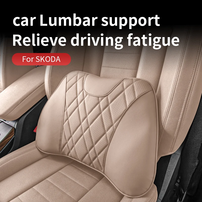 For Skoda Octavia Fabia Rapid Rapid Spaceback Superb Kodiaq Karoq Kamiq Car Waist Cushion Seat Lumbar Support Backrest Cushion
