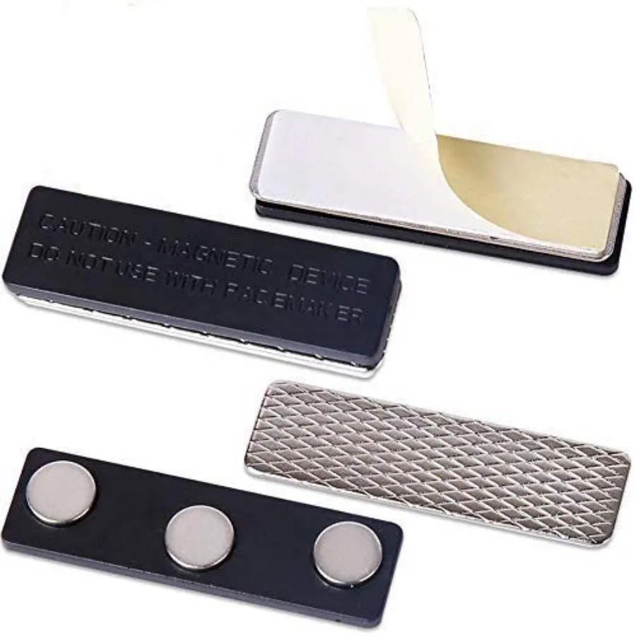 

0 Name Badge Magnets Magnetic Name Tag Holders ID Fastener Clip with Three Premium Strength Neodymium Magnets and Adhesive Back