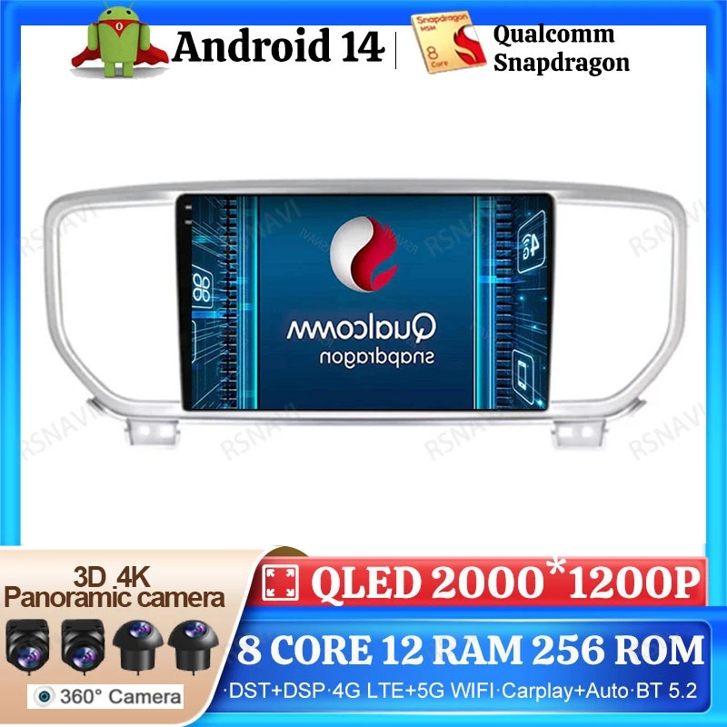 

Android 14 Car Radio For Kia Sportage 4 QL 2018 2019 - 2022 Viedo Player DVD 5G WIFI Multimedia 2DIN 4G LTE Navigation 2 DIN DSP