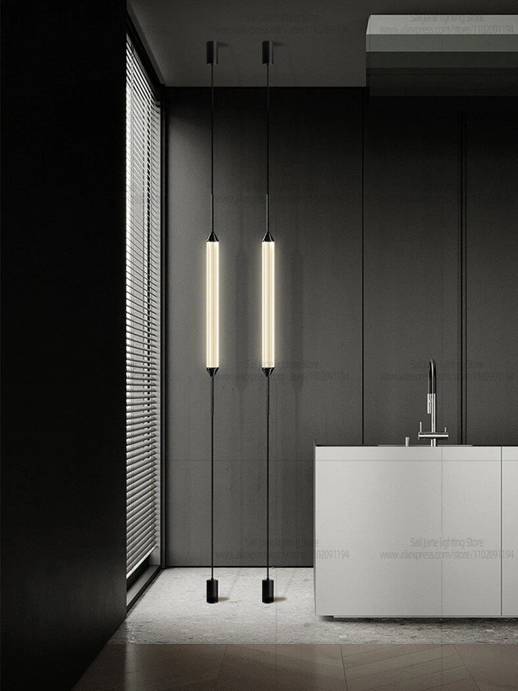 Modern Minimalist Long Line LED Floor Light Luxury Living Room Vertical Decorative Light   Bedroom Bedhead Atmosphere Light