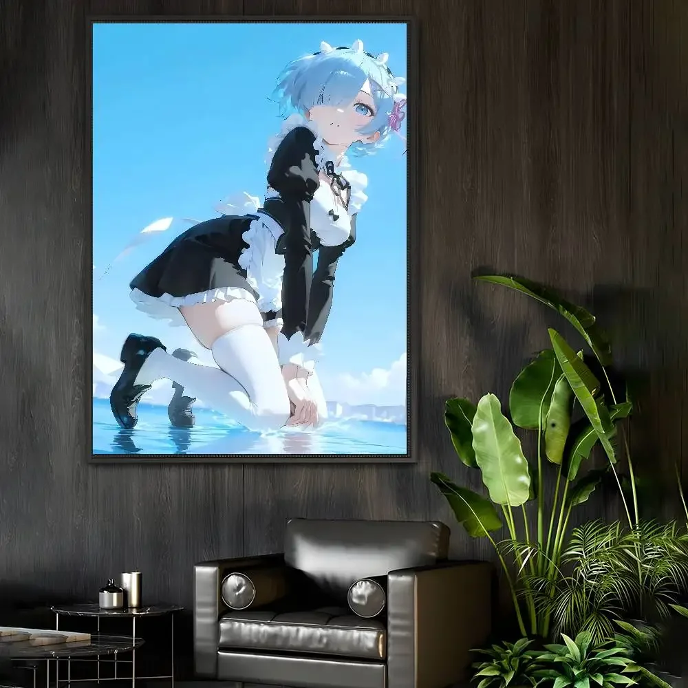 أنيمي إعادة صفر بدء الحياة في عالم آخر ملصق Rehm ذاتية اللصق جدار الفن لغرفة المعيشة غرفة نوم لا تتلاشى المنزل الحديث #5