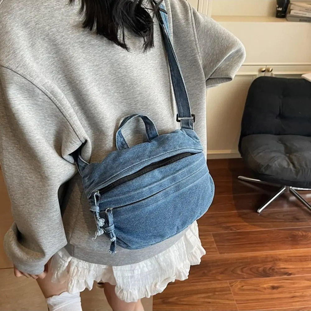 

Portable Handbag Retro Denim Bag Underarm Bag Y2K Spicy Girl Shoulder Bag Armpit Bag Crossbody Bag Washed Jean Bag Streetwear