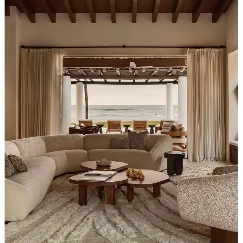 high-end wabi-sabi style solid wood furniture for clubs, hotels, resorts and custom dining tables