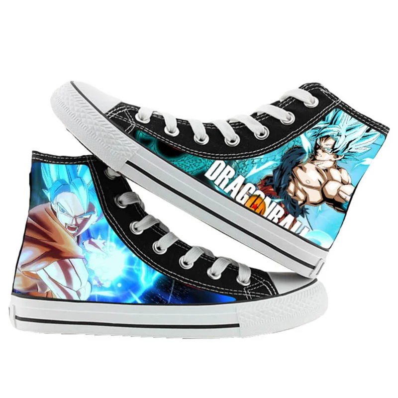 Dragon Ball Anime Goku Print Fashion Women Men Running Sports Flats Shoes Casual Shoes Canvas Sneakers Lace-Up Shoes Sneakers