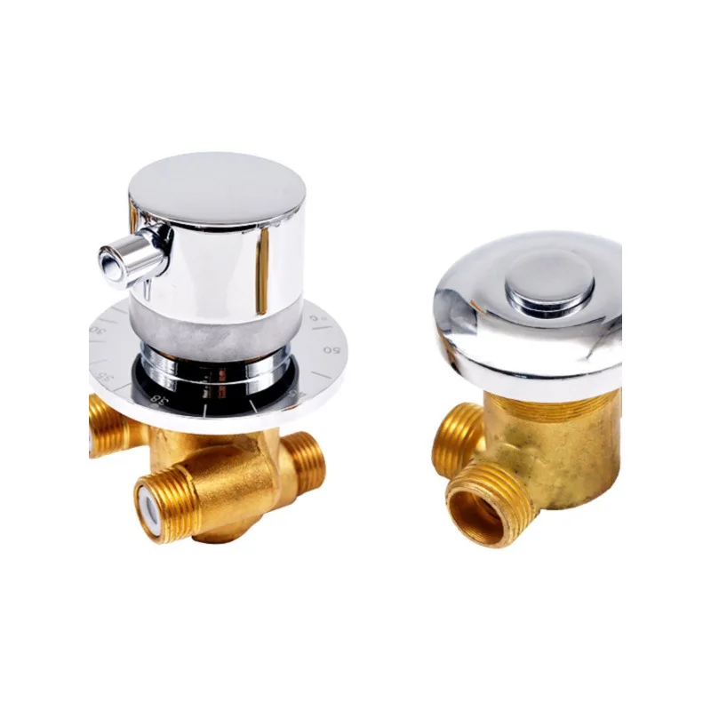 Wall Mounted Thermostatic Shower Valve, Brass Cold Hot Water Mixer Tap, Bathroom Thermostatic Mixing Valve - view 6