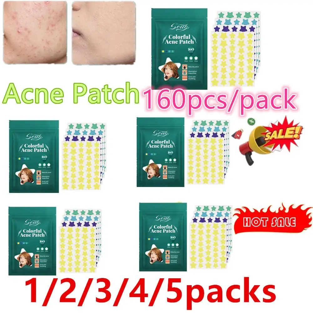 

160-800pc Pimple Patches Beauty Acne Tools Star Shaped Pimple Acne Concealer Fade Face Spot Repair For Pits Breakouts Spots Dot