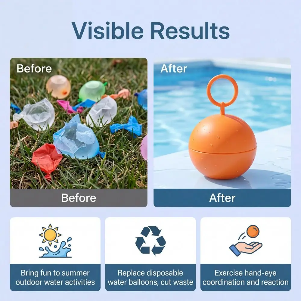 Hot Silicone Ring Water Ball Water Play Reusable Versatile Fun Self-sealing Water Balls for Water Fights