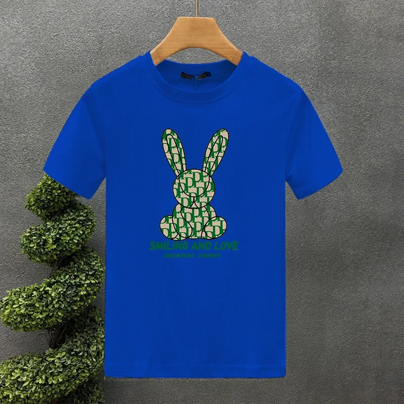 Camiseta con estampado de conejo para hombre y mujer, camisa de manga corta, 100% algodón,alta quality, Harajuku, talla asiatici