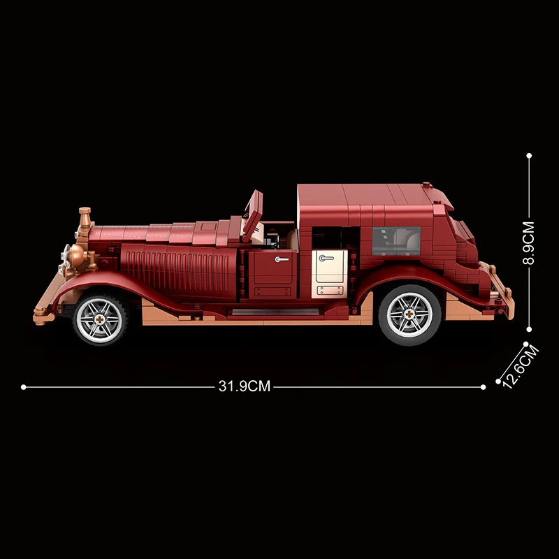Em estoque moc ideia técnica blocos de construção do carro do vintage modelo clássico cidade retro sedan tijolos montagem crianças brinquedos presente conjunto