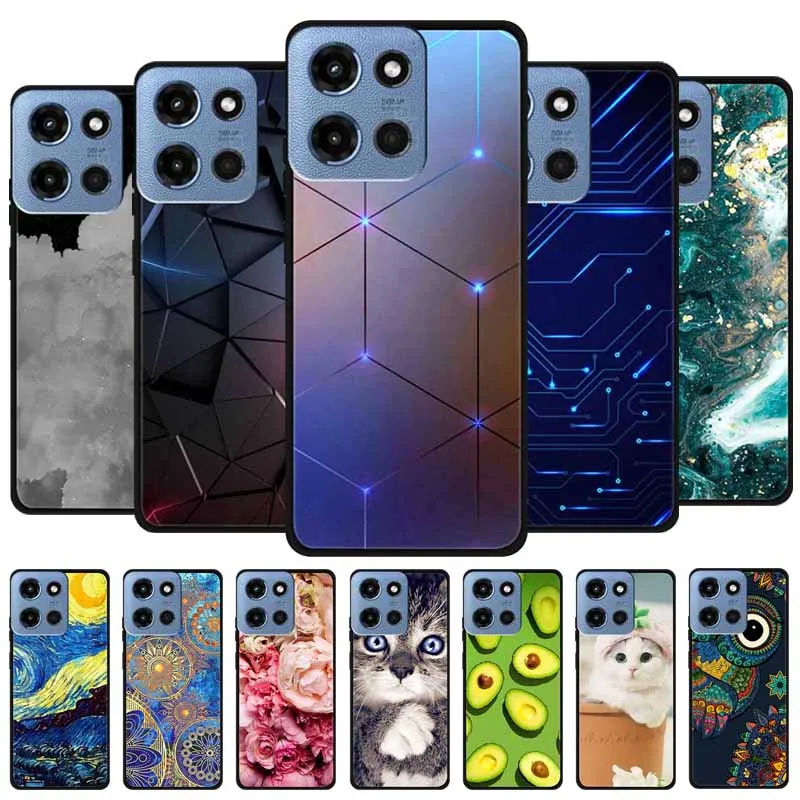 Para motorola moto g 2025 caso animais macio silicone tpu casos de telefone capa traseira para motog 2025 proteção à prova de choque gatos fundas