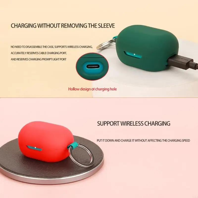 Flexible Silicone Protective Case Housing For JLab JBuds Mini Earbud Shockproof Cover Scratch Resistant Sleeve Daily Use