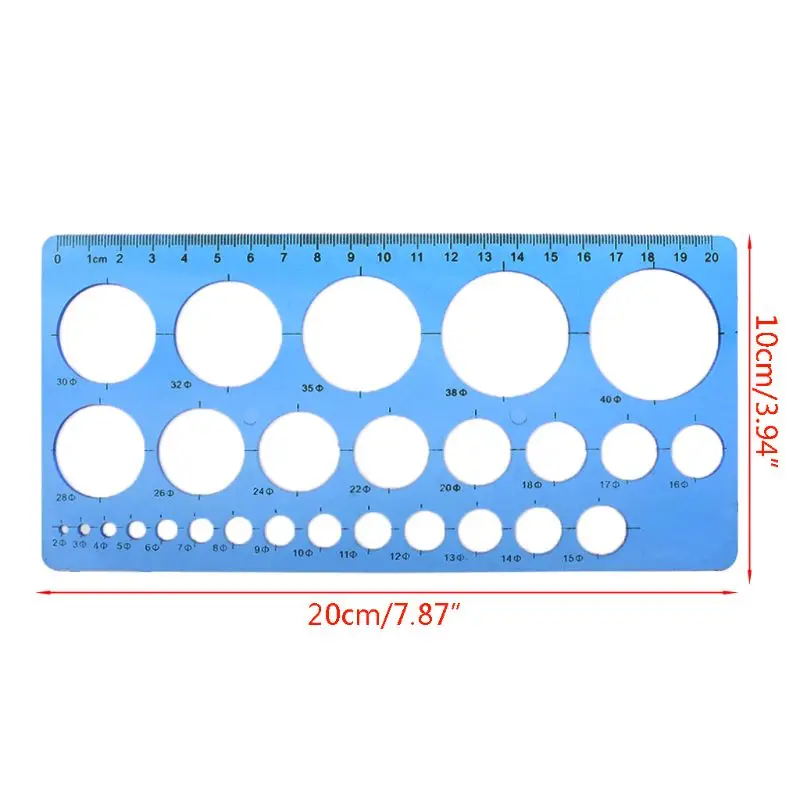 1PC Plastic Circles Geometric Template Ruler Stencil Drawing Tool Stationery For Student