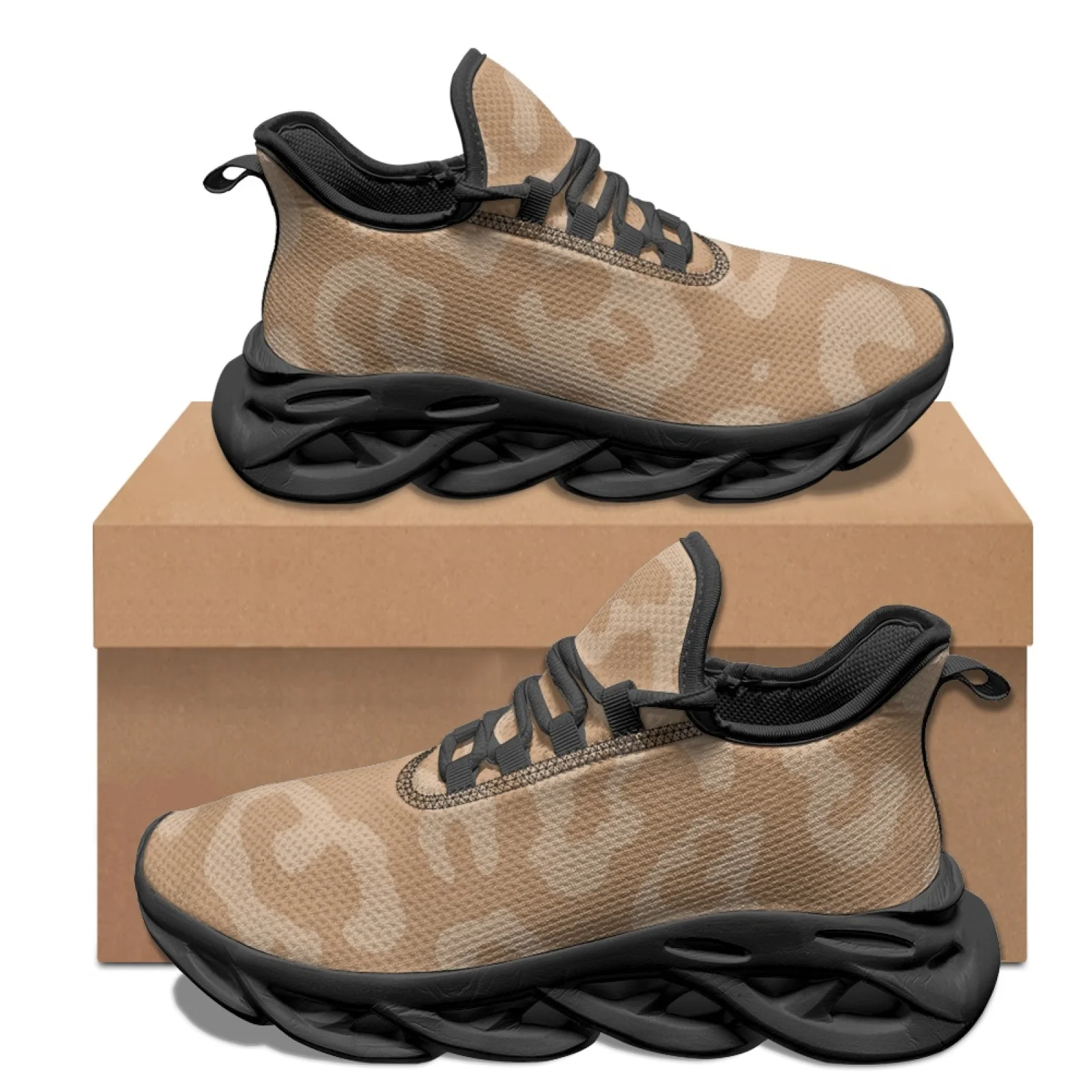 PENSTROLL PENSTROLL Light Leopard Print Breathable Athletic Sneakers for Gym Mesh & EVA 2026 New Fall Fashion Men