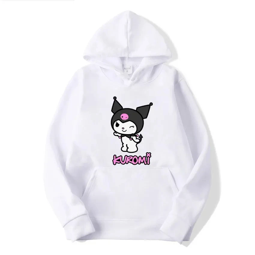 Clothes with many Korean reviews 2024 Winter Women\'s Hoodies Fashion Sanrio Kuromi Products Printed Sweatshirts Free Shipping