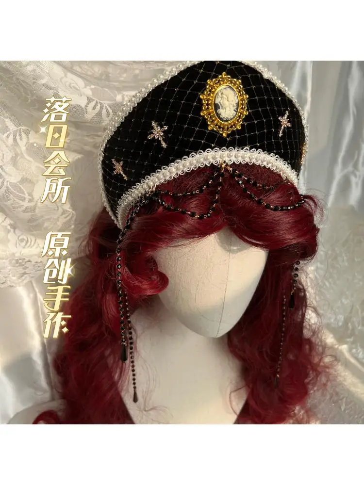 Virgin Mary Baroque Headdress Subculture Cross Cosplay Headwear Hand Made Lolita Hair Accessories