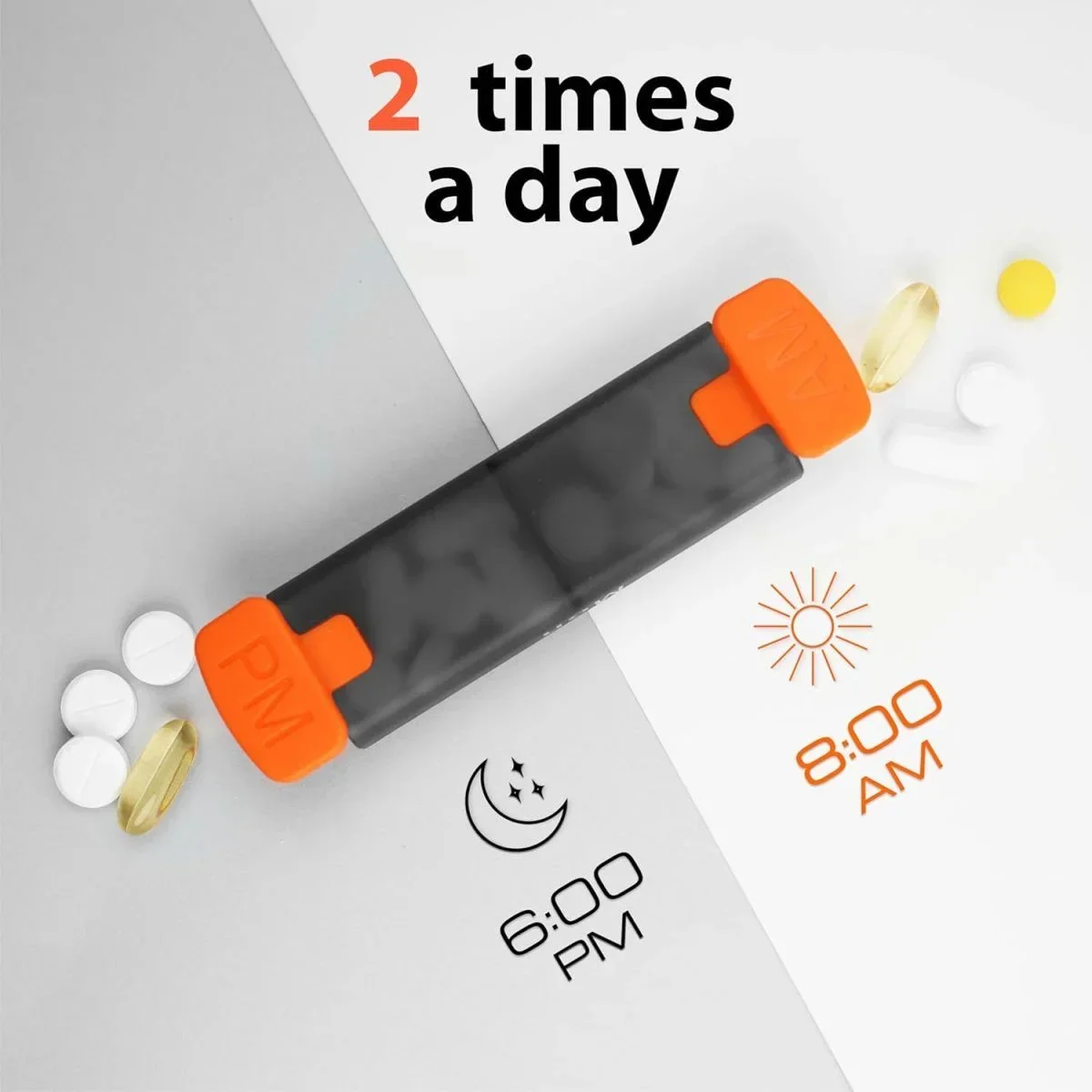 Scatola per medicinali Settimanale Portapillole per 7 giorni con grandi aperture su un lato per una custodia facile da usare per farmaci, vitamine, pesci