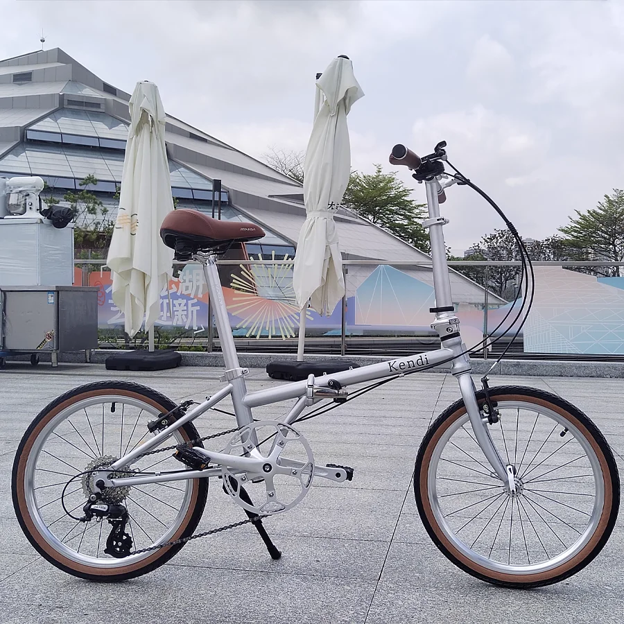 

KENDI 8-скоростной складной велосипед в стиле ретро, легкий и портативный велосипед, 20-дюймовый складной велосипед, подходящий для взрослых и студентов