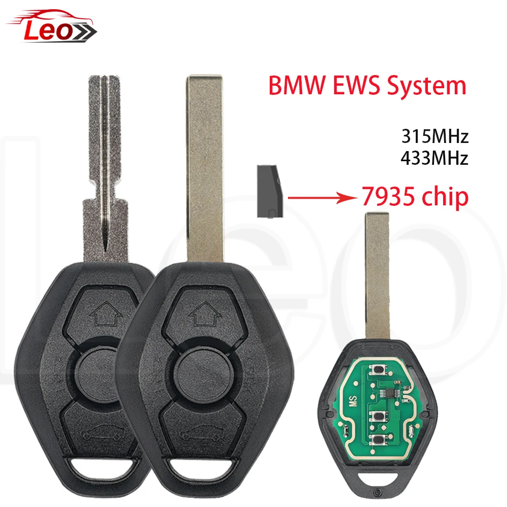 Leo For BMW EWS System 315MHz 433MHz 7935-44CHIP Car Remote Key 3button Two Blades For BMW E38 E39 E46 X3 X5 Z3 Z4 1/3/5/7Series