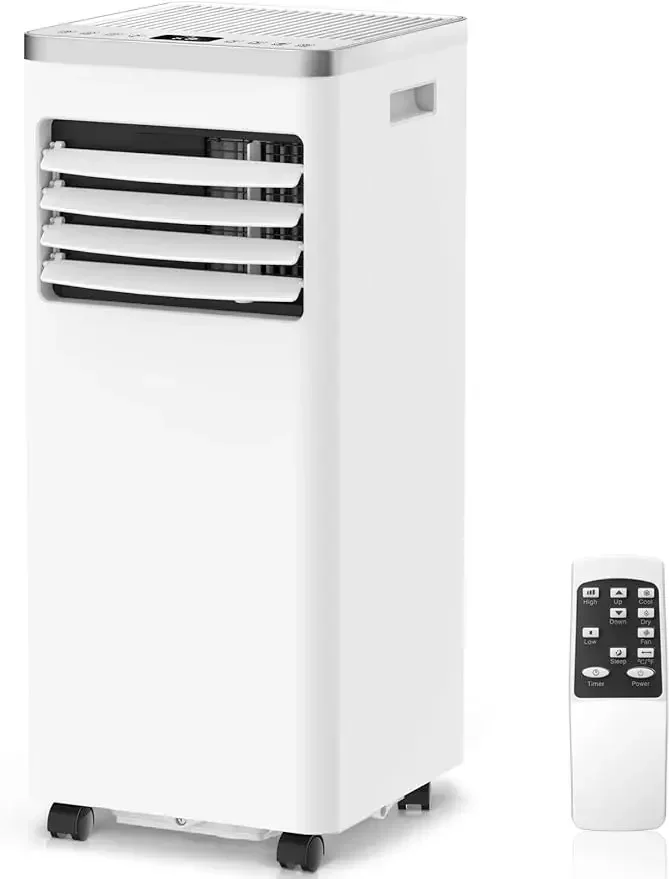 Portable Air Conditioner Cools, Built-in Cool, Dry, Fan Modes, White, 10,000 BTU, Up to 450 Sq.ft