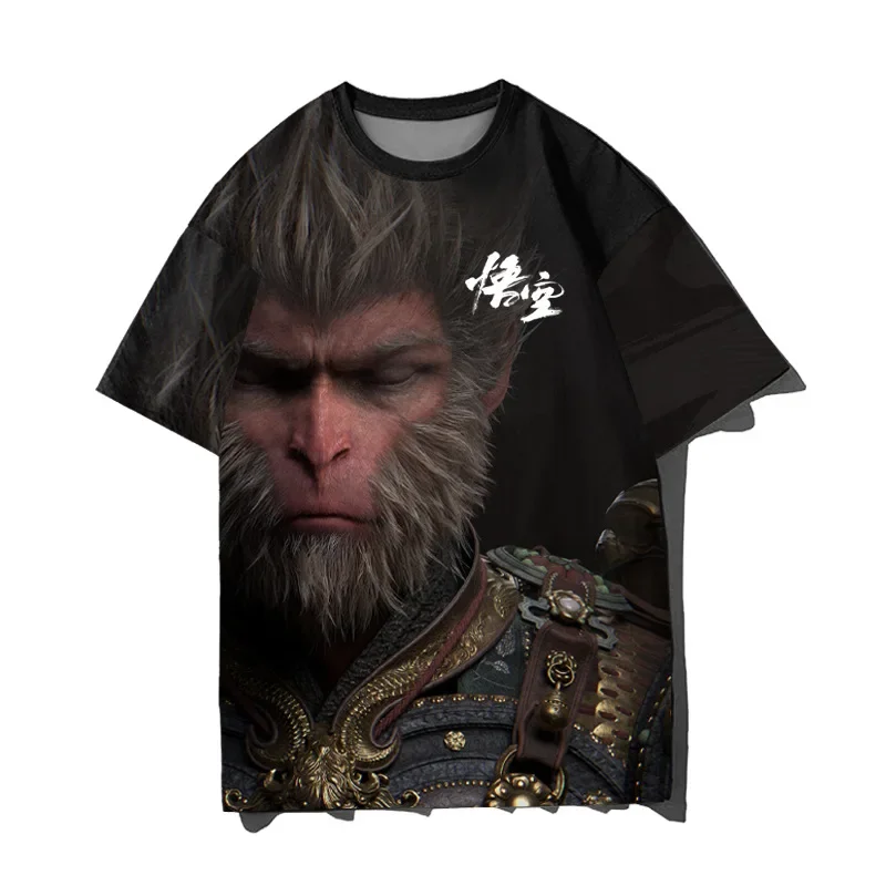 Cosplay Black Myth WuKong T-Shirts Game 3D Print Streetwear Unisex Fashion Oversized Short Sleeve Tops Man Clothing Costumes