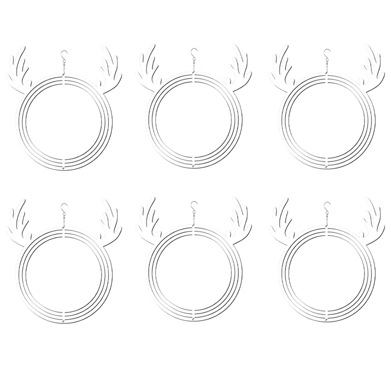 

6 Pack Blanks Hanging Wind Spinners Christmas Gift Christmas Wind Spinner Blanks 8 Inch For Christmas Home Garden Decoration