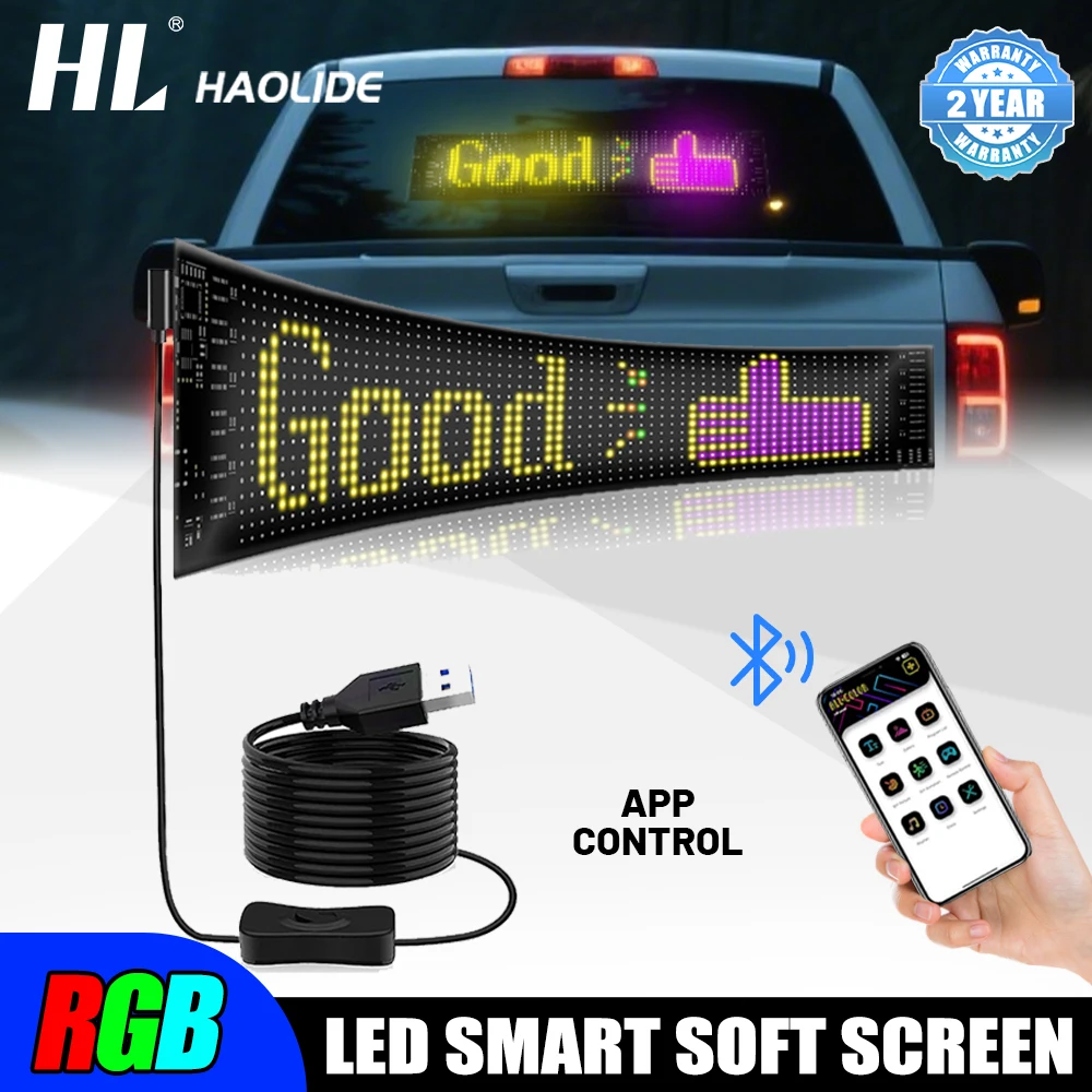 

HL Truck Eye LED DIY Matrix Pixel Panel led Display Car Sign Animation Bluetooth App Control Programmable Flexible Screen 5V