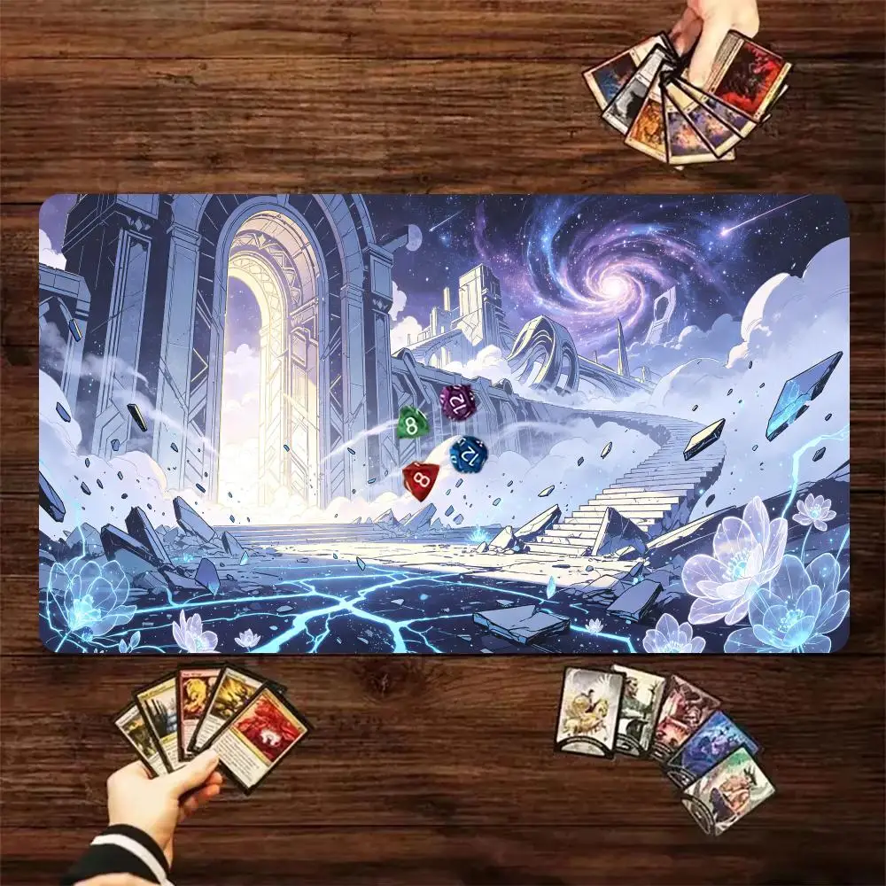 60X35cm Celestial Ancient Ruins Magic Gate TCG Playmat Non‑Slip Rubber Trading Card Game Table Pad For Card Game Players