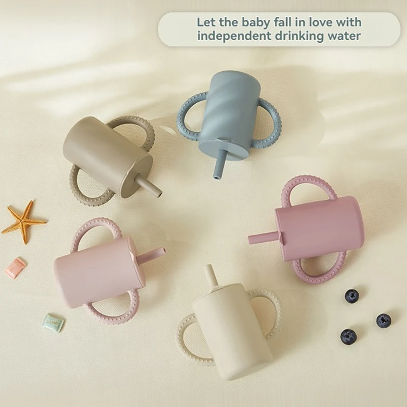 

Shatterproof Silicone Straw Sippy Cup for Toddlers – Heat-Resistant Baby Drinking Cup with Handle, Leak-Proof