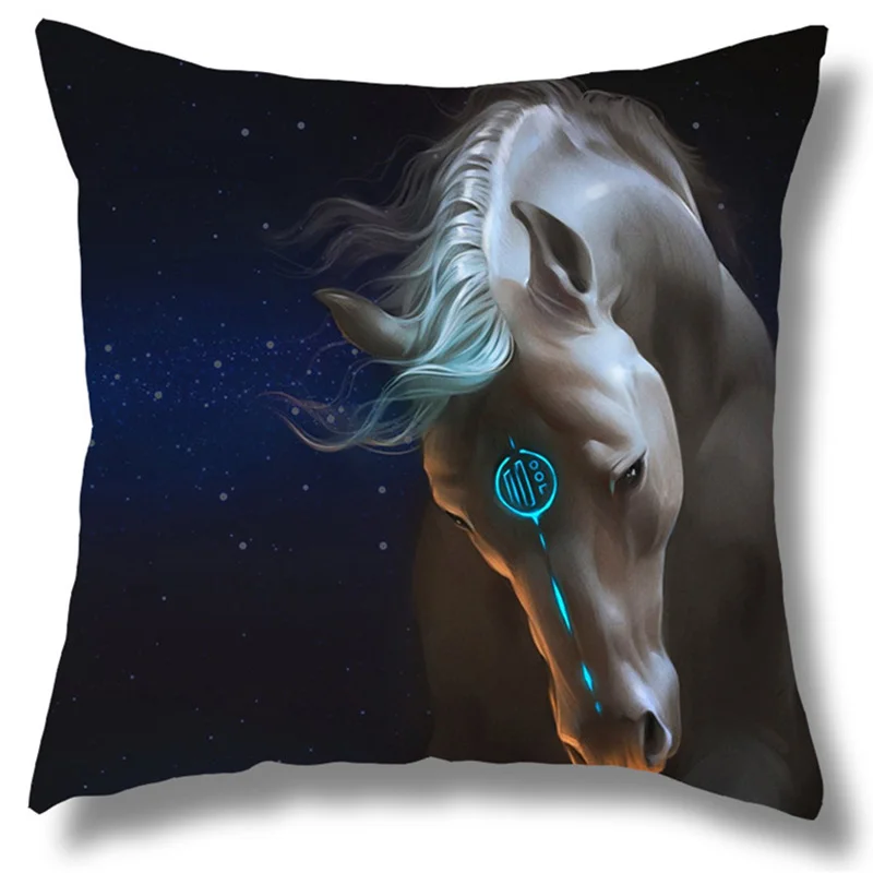 45x45cm Printed Cushion Cover Horse Home Decoration Pillowcase Car Sofa