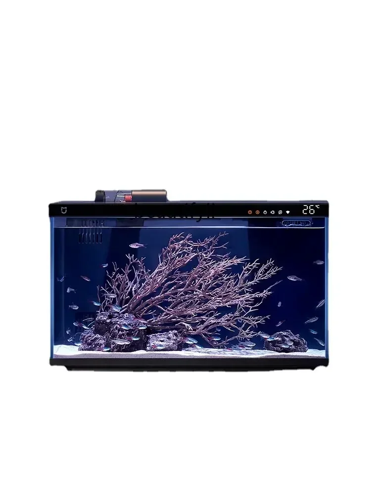 

13Smart Fish Tank Living Room Small Landscape Ecological Background Super White Glass Desktop Loop New