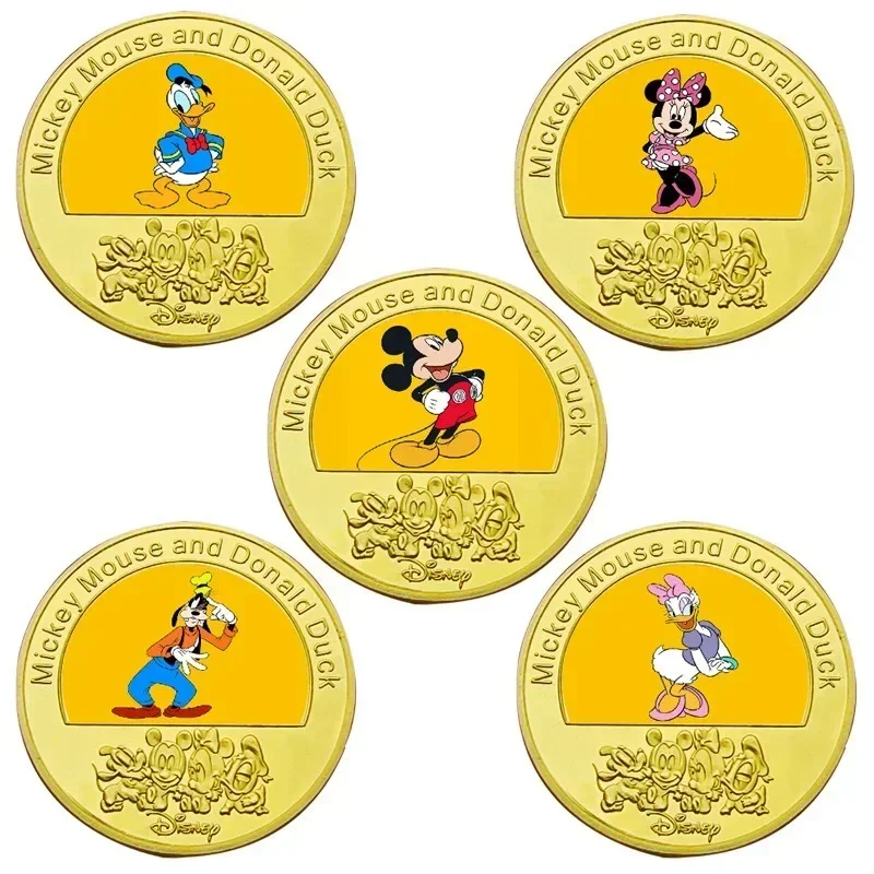 

New Disney Style Anime Commemorative Coins Collection Mickey Mouse and Donald Duck Series Minnie Mouse Gold Coin Birthday Gift