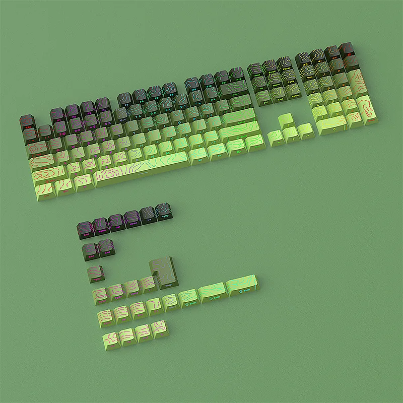 

Matcha contour 4.0 keycap original height 130 keys two-color small full set crack luminous