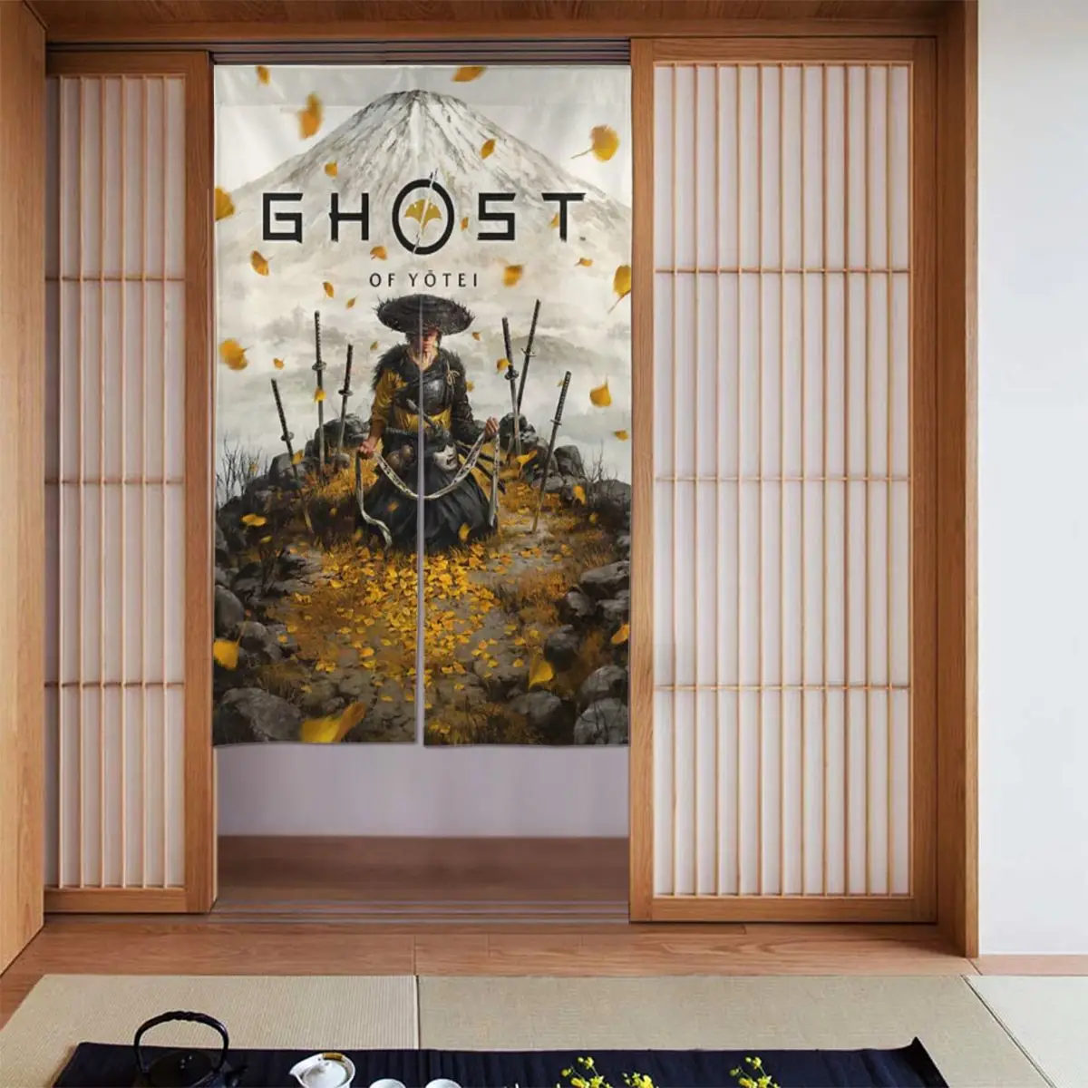 Cortina de puerta con arte de la portada del juego Infamous Second Son, cortina de puerta impresa con diseño de barra