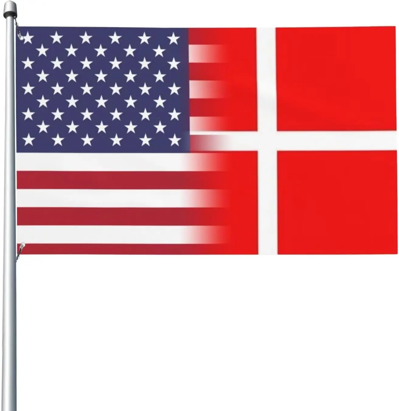 Flagicts  100% Polyester USA Danish Friendship Flag