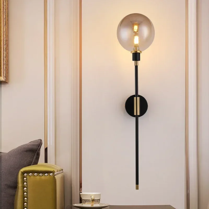 Modern Wall Light Glass Ball Led Nordic Aisle Corridor Lighting Sconces for Living Room Bedroom Study Interior Home Decor Lamp