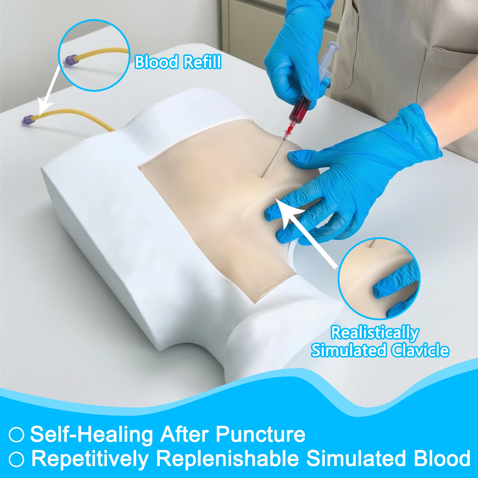 Ultrasound-Guided Internal Jugular Vein Puncture Model, Highly Realistic and Non-Penetrating Sound-Absorbing material
