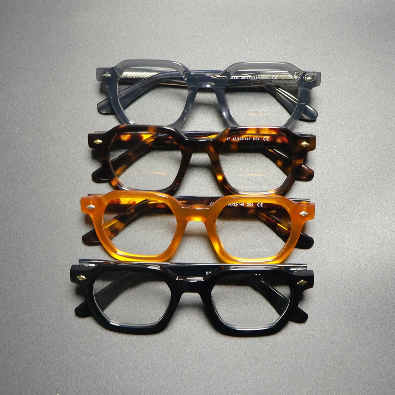 Handmade Acetate Glasses Frame Men Vintage Ultra Light Square Eyeglasses Frame Women Retro Japan Luxury Brand Designer Eyewear