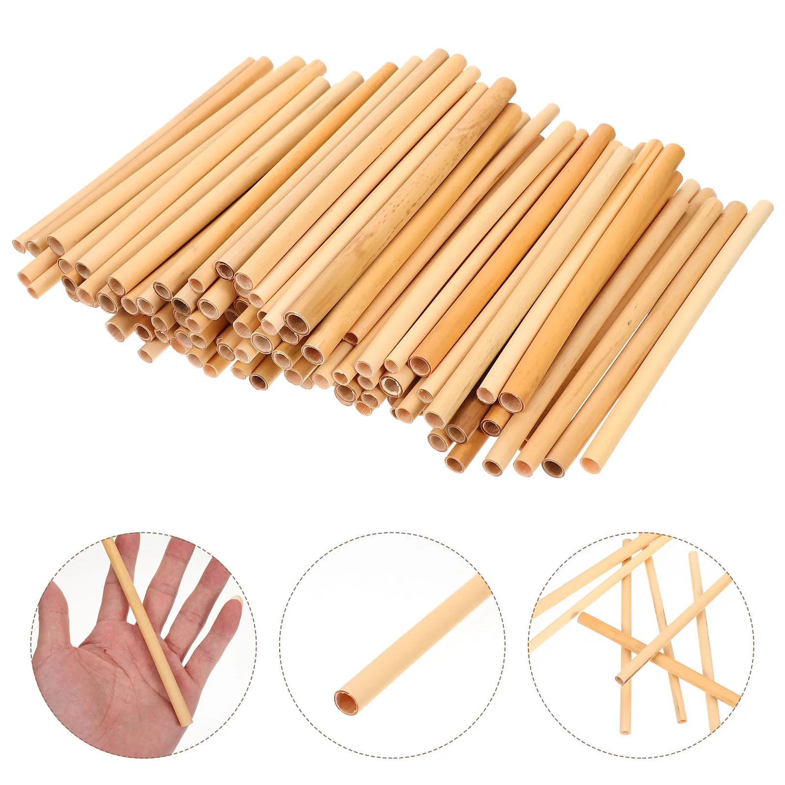 

100pcs Reed Bee Tubes 15cm 0.6-0.8cm Diameter Natural Material for Bee House Refill Mason Beehive DIY Tools Gardening Supplies
