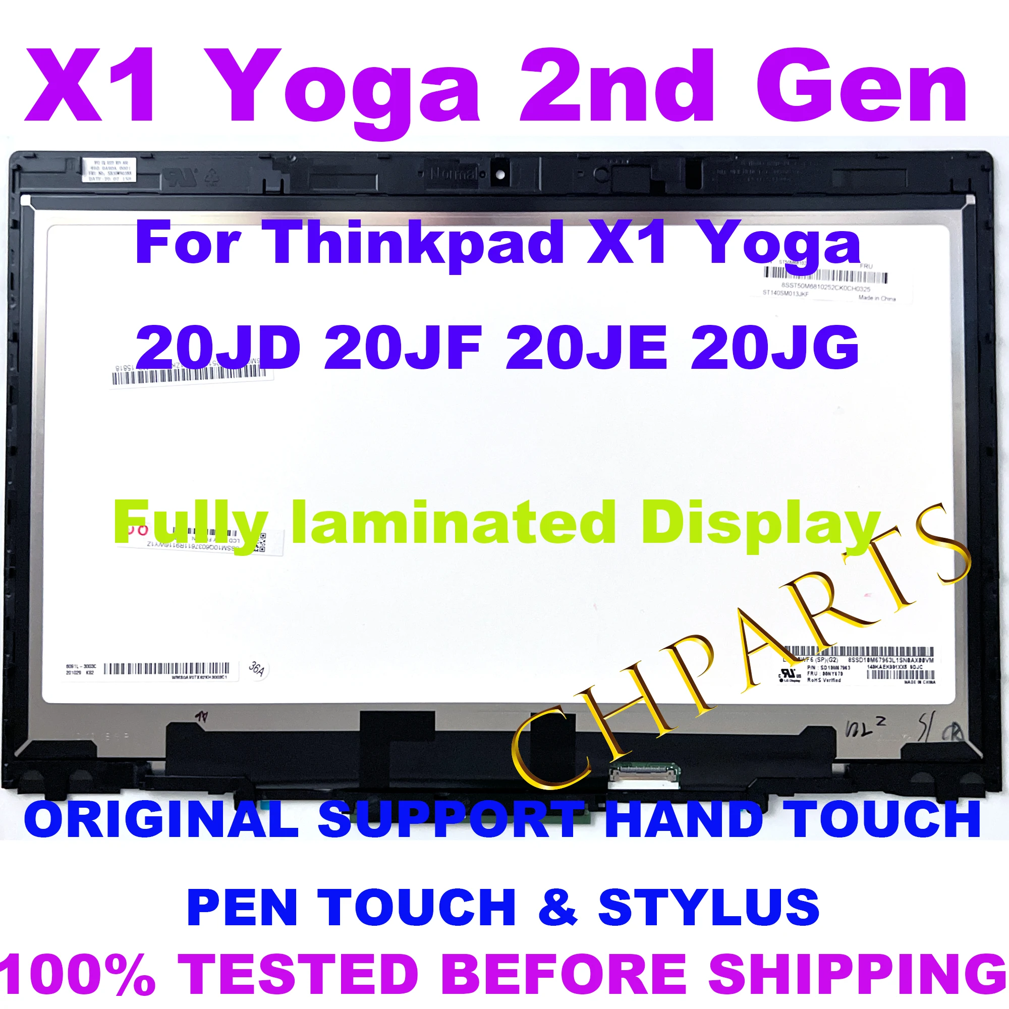 Imagem -03 - Fhd Wqhd 2560x1440 Substituição para Lenovo x1 Yoga 2nd Gen Lcd Tela de Toque Digitador Assembléia Moldura 01lv978 01ay913 01ax897 14