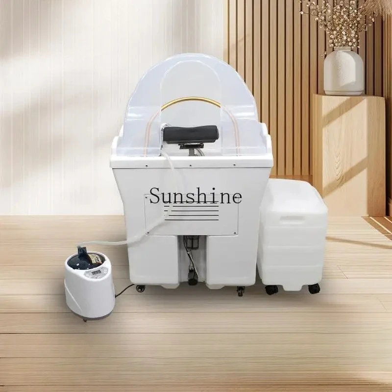 Removable hair treatment shampoo basin, soup with constant temperature water circulation fumigation beauty bed  FT