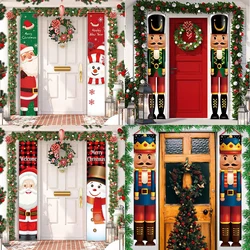 Nutcracker Soldier Banner Christmas Door Curtain Merry Christmas Decoration for Home 2023 Xmas Navidad Natal New Year Gifts