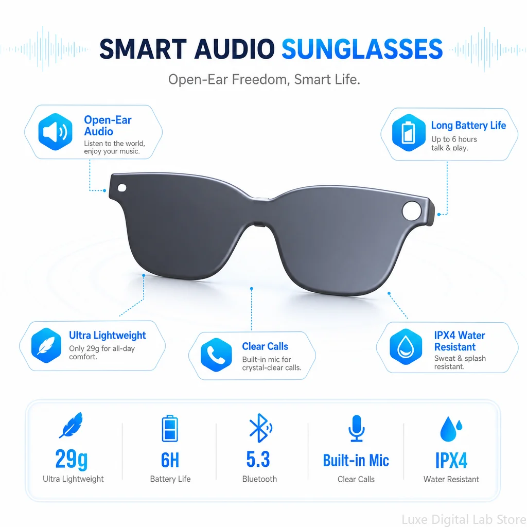 For Rokid Glasses Accessories Clip on Sunglasses/Prescription Frame/Charging Cable/Charging Case/Power Capsule，AR Smart Glasses
