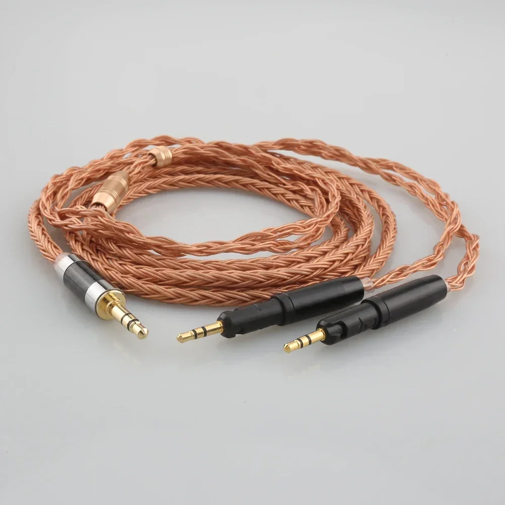 6.35mm 4.4mm 2.5mm 16 Core 7N OCC Transparent Braided Earphone Headphone Cable For Audio-Technica ATH-R70X