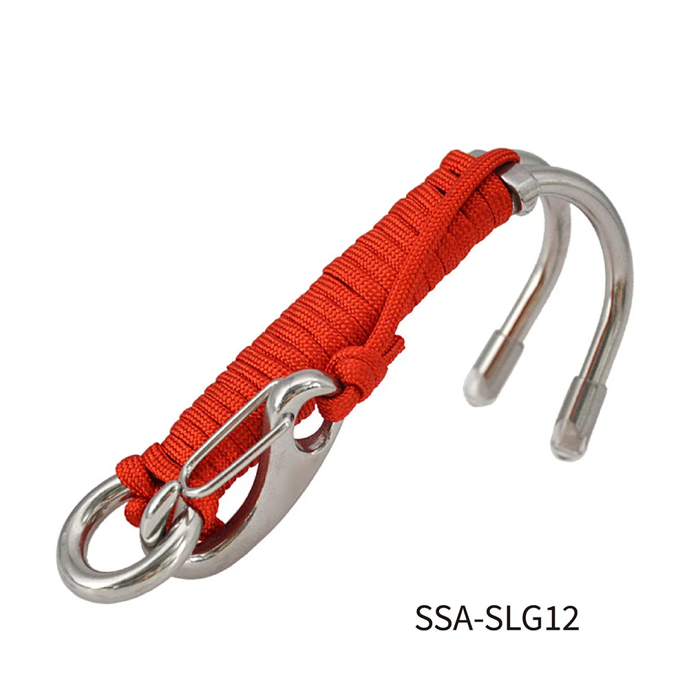 For Low-light Diving 135mm Double Head Dive Hook Rust Proof Underwater Hook Stainless Steel Dive Clip Luminous Glow Function