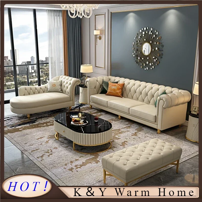 

Nordic Modern Leather Sofas Luxury Sectional Single Loveseat Lounge Couch 3 Piece Designer Divano Soggiorno Furniture Home
