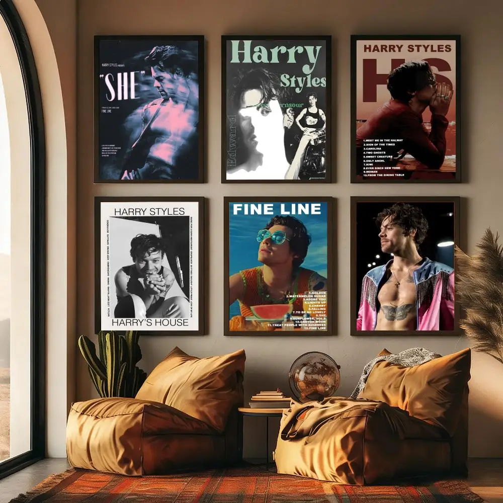 Singer H-Harris Styles Painting Calligraphy High-Quality Cotton Canvas Poster Wall Art for Living Room Modern Coffee House Decor