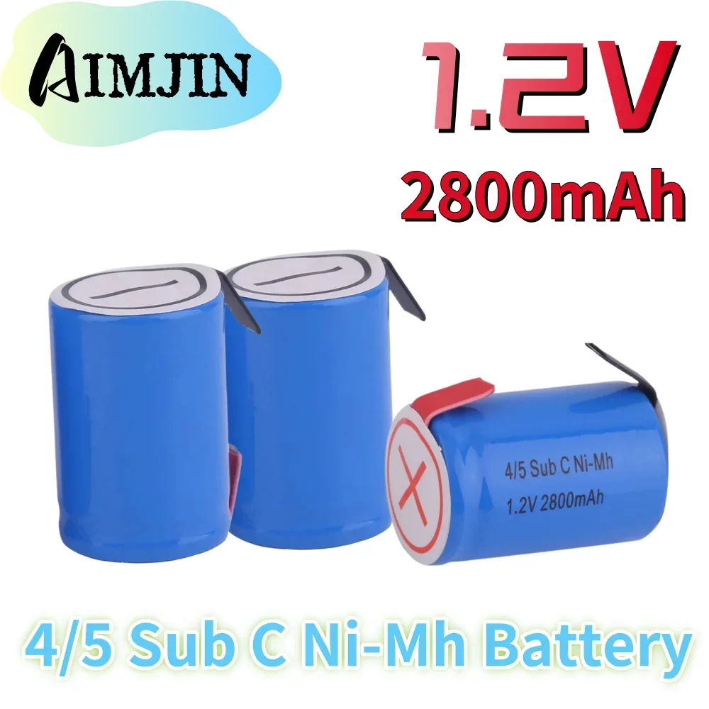 New 4/5 Sub C 1.2V 2800mAh Battery High-Discharge Rechargeable Ni-MH Batteries With Welding Tabs