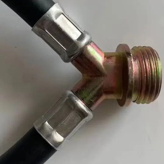 3/4 Inch Ribbed High Pressure Resistant Rubber Washing Machine Water Inlet Hose Featuring 34 Inch Interface And 25mm Faucet Port