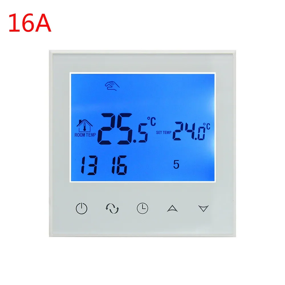 

16A электрический нагрев 3A термостат для нагрева воды комнатный термостат с сенсорным экраном терморегулятор программист регулятор температуры